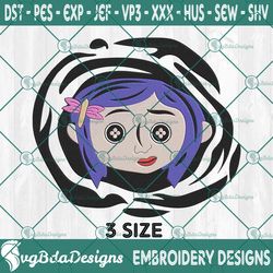 Coraline Button Eyes Embroidery Designs, Coraline Embroidery Designs, Halloween Embroidery Designs