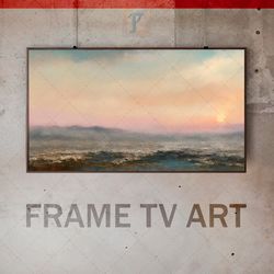 Samsung Frame TV Art Digital Download, Frame TV Art RockyLandscape,  Abstract landscape, Impressionist Brushwork, Warmth