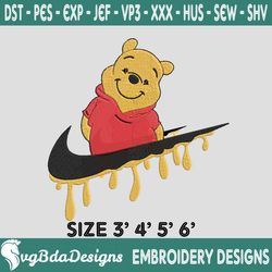 Nike x Winnie The Pooh Embroidery Design, Pooh Bear Embroidery Machine Designs, Nike x Winnie The Pooh Embroidery