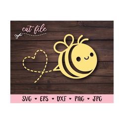 Bee SVG cut file Cute Bumble bee Kawaii Honeybee Spring Animal Silhouette Cricut Vinyl decal Tumbler Baby Bodysuit Shirt