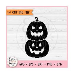 Jack O Lanterns SVG cut file for Cricut Silhouette Stacked Pumpkins Faces Funny Halloween Clipart Scary Faces Halloween