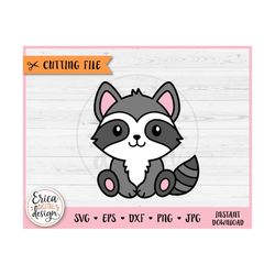 Cute Raccoon Layered SVG cut file for Cricut Silhouette Baby Forest Woodland Animal Clipart PNG Toddler Shirt Baby Showe