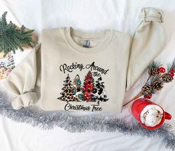 Christmas Sweatshirt, Rockin Around the Christmas Tree Sweatshirt, Holiday Gift, Merry Christmas Sweatshirt, Minimal Swe
