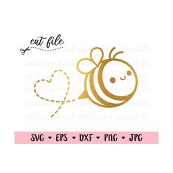 Bee SVG cut file Cute Bumble bee Kawaii Honeybee Tumbler design Spring Animal Silhouette Cricut Vinyl decal Baby Bodysui