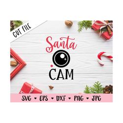 Santa Cam SVG Santa Claus Camera cut file Funny Christmas Tree Ornament Christmas Ball Decor Kids Winter Holiday Silhoue