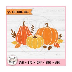 Fall Pumpkins layered SVG cut file for Cricut Silhouette Thanksgiving Autumn Clipart Happy Fall Season Pumpkins Farmhous