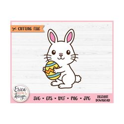 bunny with easter egg svg layered cut file cricut silhouette cute rabbit happy easter spring baby animal clipart kids ir