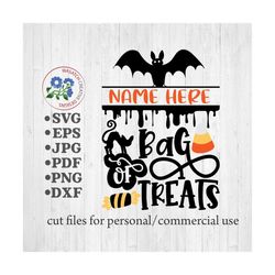 Trick or treat bag SVG, SVG files,Halloween SVG, Cricut files, Silhouette files, png files, Halloween t-shirts, Kids Hal