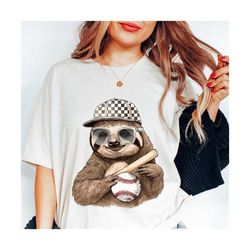 Baseball mom PNG file | Sloth clipart | digital downloads | sublimation designs | Baseball clipart | t-shirt designs | s