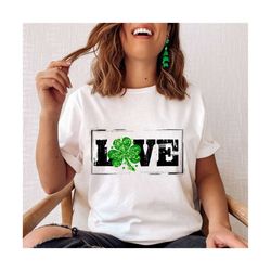 Love Clover PNG file, sublimation designs, t-shirt designs, Clover PNG, St. Patrick's Day PNG, Sublimation transfer, Sub