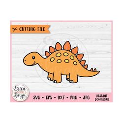 Cute Dinosaur Layered SVG cut file for Cricut Silhouette Baby Stegosaurus Clipart Dino PNG Jurassic Animal Toddler Boy S