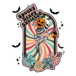 Vintage Spooky Scary Skeleton PNG Sublimation Download