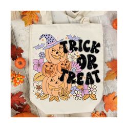Trick or treat PNG file for sublimation printing, DTG printing, digital download, Halloween clipart, Halloween PNG files
