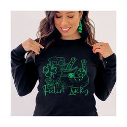 Feelin' Lucky PNG file, St. Patrick's Day PNG, png files, sublimation design, St. Patrick's Day t-shirts, t-shirt design