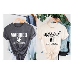 Married AF Shirts, Wifey Hubby Shirts, Honeymoon Shirts, Couples Shirts, Bride Shirts, Groom Shirts, Mr And Mrs Shirt, J