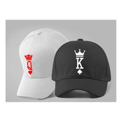 king and queen, couple hats, his and hers couple caps, couple gift, hats for couple, matching couples crown, wedding hat