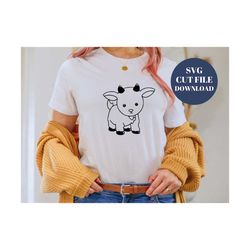 Cute Kawaii Baby Goat - Adorable Goat Cricut Cuttable Image- SVG Cut File - Kawaii Cricut Cut File - Cricut Trending SVG