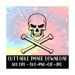 Pirate Skull and Crossbones - Cricut - Silhouette  - Cut Files - Digital Clipart - Instant Download Image Files - SVG -