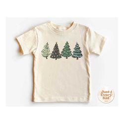 Tree Retro Kids Shirt, Cute Christmas Toddler Tee, Holiday Natural Shirt, Merry Christmas Toddler Shirt, Christmas Gift,