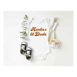 auntie's lil dude, baby boy clothes, baby boy gift, baby shower gift, aunt or auntie baby clothes, new aunt gift, gift f