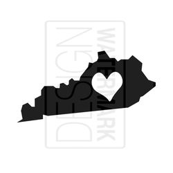 Kentucky Heart Cut File - Home Sweet Home Kentucky - Cricut - Silhouette - Vector Cut - Instant Download Image Files - S