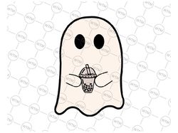 Little Ghost Ice Coffee Svg, Cute Boo Ice Coffee Halloween Svg, Happy Halloween Png, Digital Download