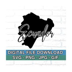 Ecuador Country Pride - Cricut - Silhouette - Vector Cut - Instant Download Image Files - SVG - PNG - JPG - Gif