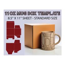 11 OZ Mug Box Template, Box Template SVG, Mug SVG, Mug Template svg, Digital File, Instant download