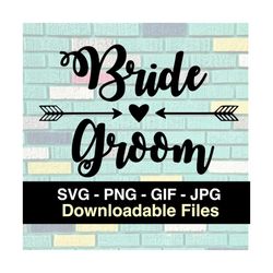 Bride and Groom - Cricut - Silhouette - Vector Image - Clip Art - Instant Download Image Files - SVG - PNG - JPG - Gif
