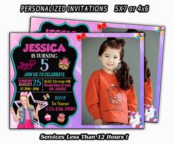 Jojo Siwa Birthday Invitation, Jojo Siwa party, Jojo Siwa birthday, Add Photo, Pesonalized Invitation