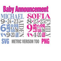 baby announcement svg, newborn svg, baby svg, pregnancy announcement, gender reveal, digital file, instant download