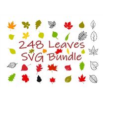 248 LEAVES SVG Bundle, Botanical svg, Autumn Leaves svg, Hand Drawn Leaves svg, fall leaves svg, color LEAF svg, Leaves