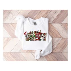 Christmas With Cross Sweatshirt,Christmas Family Shirt,Christmas Gift,Holiday Gift,Christmas Family Matching Shirt,Faith