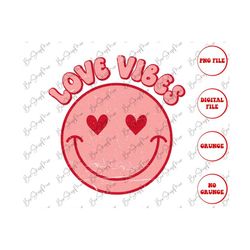 Love Vibes Retro Png, Valentines Day Png, Valentine Png, Sublimation Design, Valentine Print, Digital Download
