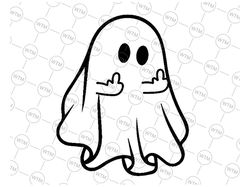 Ghost Middle Finger Svg, Halloween Ghost Spooky Season Svg, Funny Ghost Halloween Svg, Happy Halloween Png, Digital Down