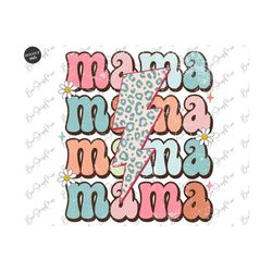 Mama PNG, Sublimation Png, Lightning Bolt Png, Retro Mama Png, Sublimation Design, Mom Png, Mama Shirt Design, Digital D