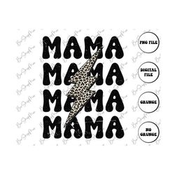 Mama Lightning Bolt Leopard Print Png, Mama Bolt Png, Sublimation Designs, Sublimation Design, Digital Download