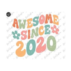 3Th Birthday PNG Design, Awesome Since 2020, Groovy Birthday Girl PNG Sublimation, Groovy Birthday, Birthday Shirt Desig