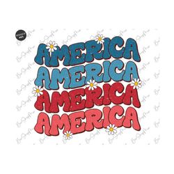 America 4Th Of July Sublimation Png, 4Th Of July Png, Groovy Design, Usa Sublimation Design