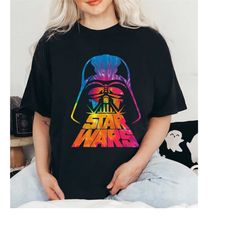 Star Wars Darth Vader Tie Dye Helmet Graphic T-Shirt, Retro Movie Star Wars Shirt, Disneyland Family Vacation Gift, Magi