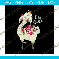Beautiful And Cute Llama Alpaca With Crown, Llama Cartoon Svg, Llama Svg, Llama Flowers Svg, Llama lover Svg, Funny Llam