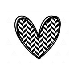 Tangram Hand Drawn Heart Svg, Zig zag Pattern Svg, Chevron Heart Svg. Cut File Cricut, Silhouette, Png Pdf Eps, Vector,