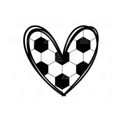 Soccer Heart Svg, Soccer Pattern, Hexagon Pattern Svg, Football Svg, Love Soccer Svg. Cut File Cricut, Silhouette, Png P