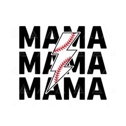 Mama Svg, Baseball Lightning Bolt Svg, Mama Png, Baseball Mom T-shirt Design, Sports Mama Sublimation. Cut File Cricut,