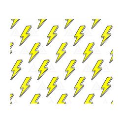 Yellow Lightning Bolt Pattern Svg, Doodle Lightning Svg, Thunder Svg, Flash Svg. Cut File Cricut, Silhouette, Png Pdf Ep