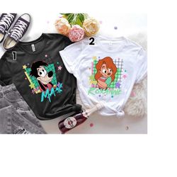 Retro 90s Max and Roxanne Shirt, A Goofy Movie Shirt, Disney Couple Matching T-shirt, Gift for Him Her Unisex T-shirt Sw