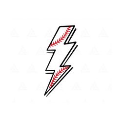 Baseball Lightning Bolt Svg, Baseball Shirt Print, Doodle Thunder Bolt Svg, Game Day Vibes, Cheer Mom. Cut File Cricut,