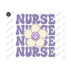Nurse Happy Face PNG Sublimation, Retro Floral Nurse Shirt design, Floral Nurse Life Png, Wavy Nursing Sublimation , Dig