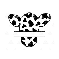 cow head monogram svg, cow print svg, cow spots pattern, animal print pattern, farmhouse. cut file cricut, png pdf, vect