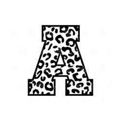 Leopard A Letter Monogram Svg, Cheetah A Letter Svg, Leopard Font Alphabet Svg. Cut File Cricut, Silhouette, Png Pdf Eps
